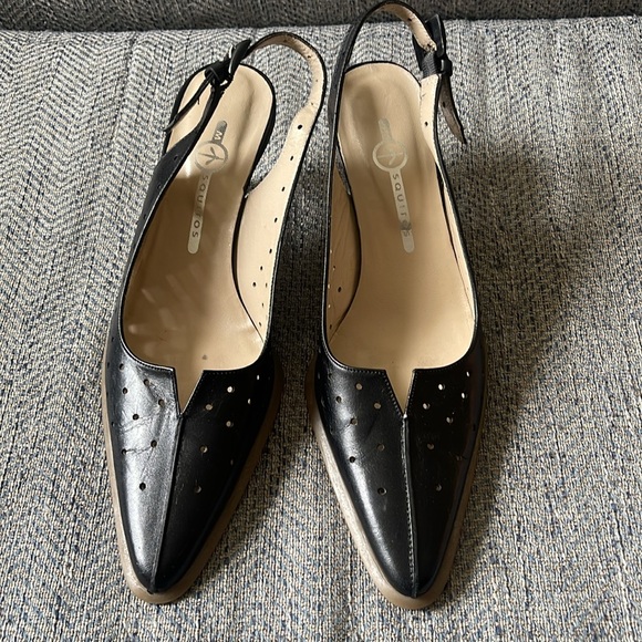 Mosquitos Women’s Black Perforated Leather Sling Back kittens Shoes Size: 5 - Picture 7 of 13